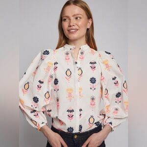 VILAGALLO - Neon Embroidery Top - Size 36/Small